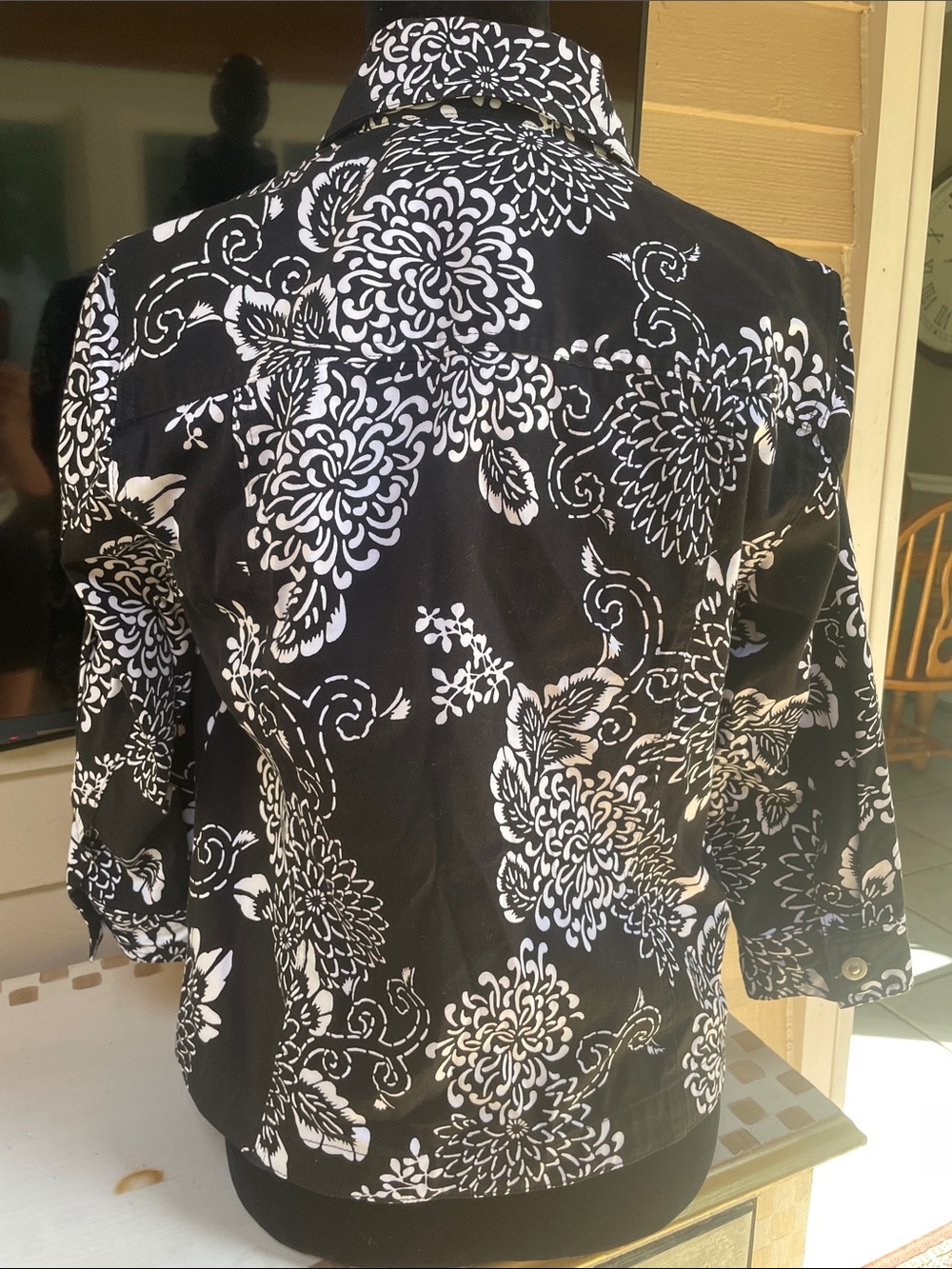 Ruby Rd. Black & White Floral Jacket - Picture 2 of 7